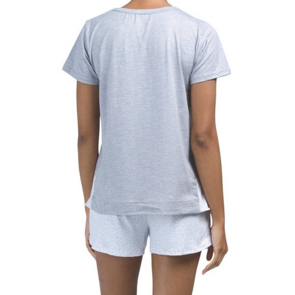 NWT RAE DUNN 2pc Ultra Soft First Coffee Tee and Shorts Pajama Set - Picture 2 of 5